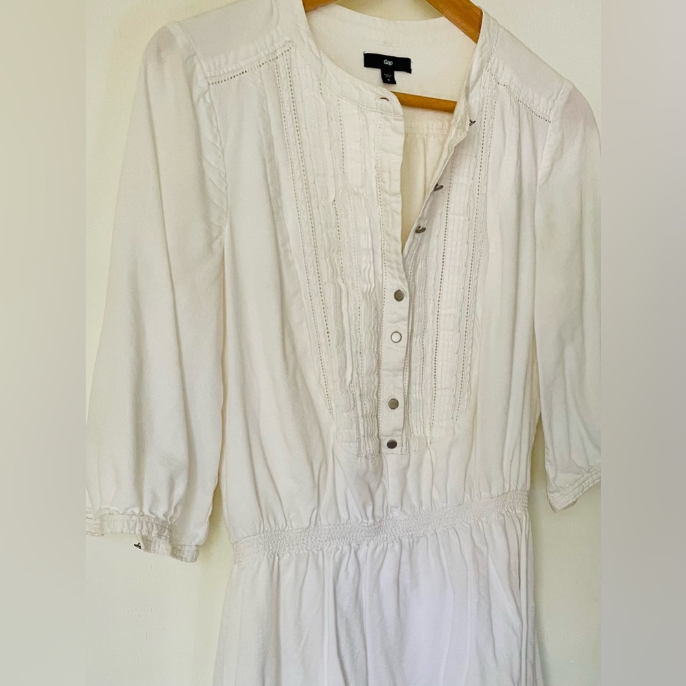 White Cotton GAP Tuxedo Front Dress